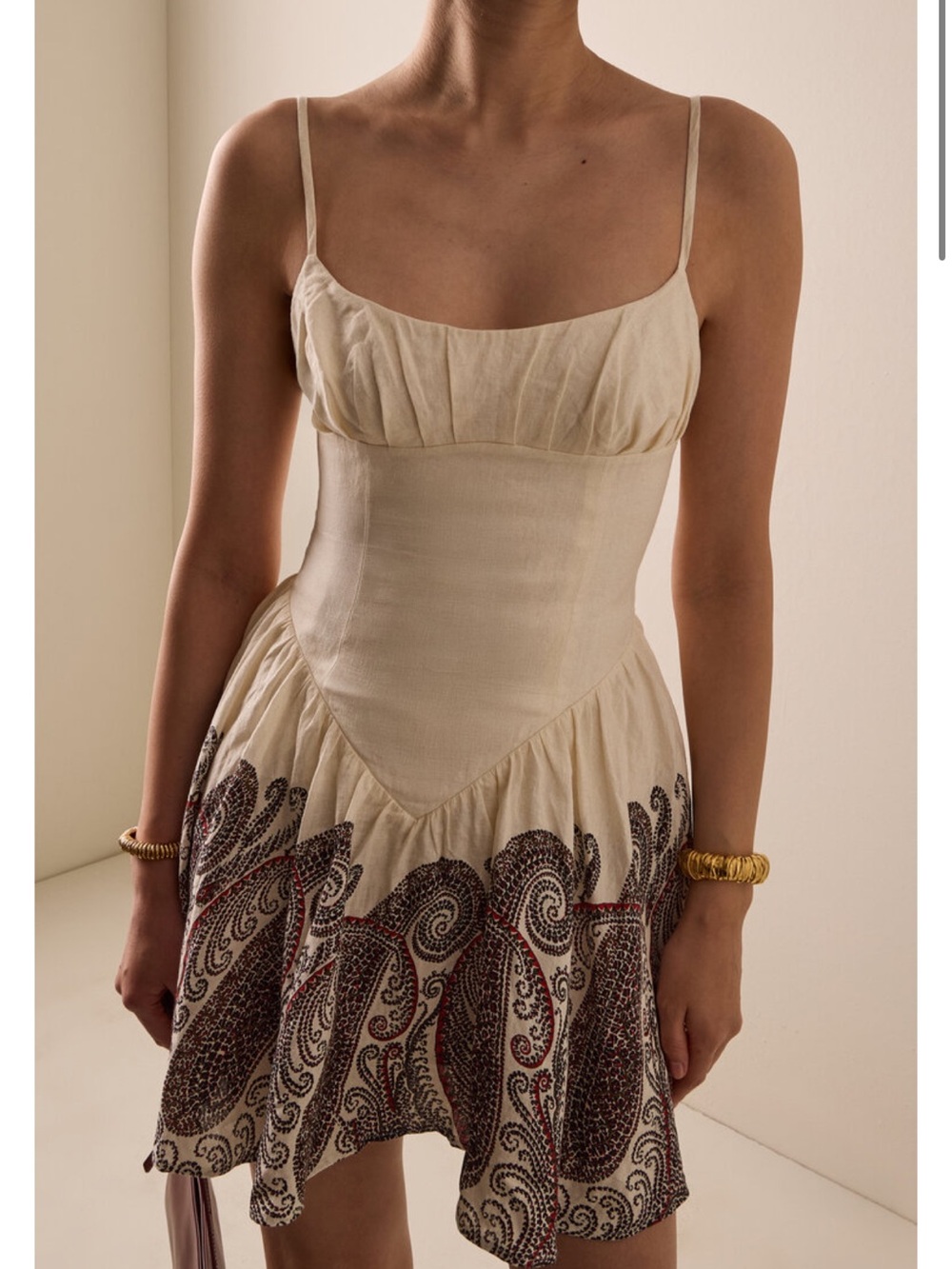 BOTEH Cassia Gathered Linen Mini Dress Size 0